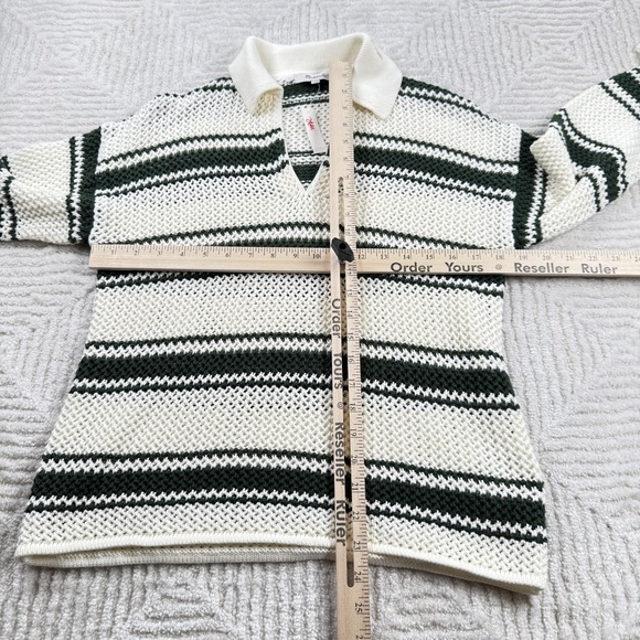 Madewell Sweater Womens S Striped Collared Knit Pullover Coastal Preppy Resort - Picture 3 of 11